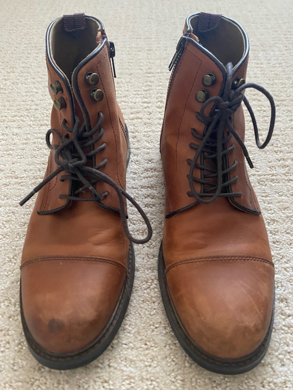 Like New! Aston Grey Men's Brown Tan Leather Zip Boots